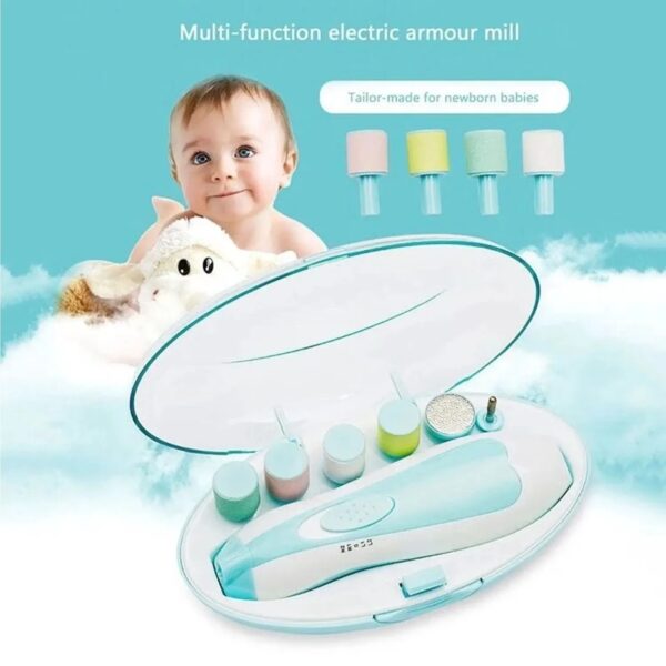 PORTABLE ELECTRIC 6 IN 1 BABY NAIL TRIMMER & NAIL CLIPPERS WITH LED LIGHT