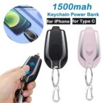 1500 mAh MINI PORTABLE KEY CHAIN POWER BANK ULTRA COMPACT BATTERY PACK